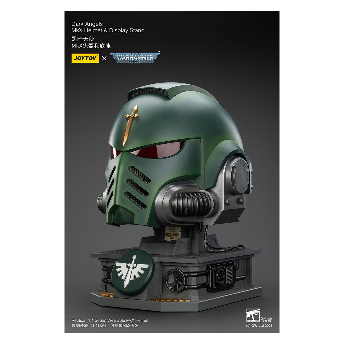 JoyToy - Warhammer 40000 - Dark Angels MkX Helmet & Display Stand 1/1