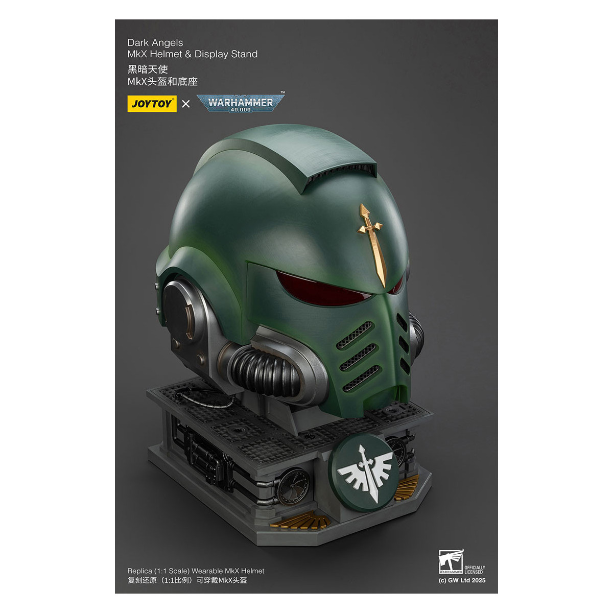 JoyToy - Warhammer 40000 - Dark Angels MkX Helmet & Display Stand 1/1