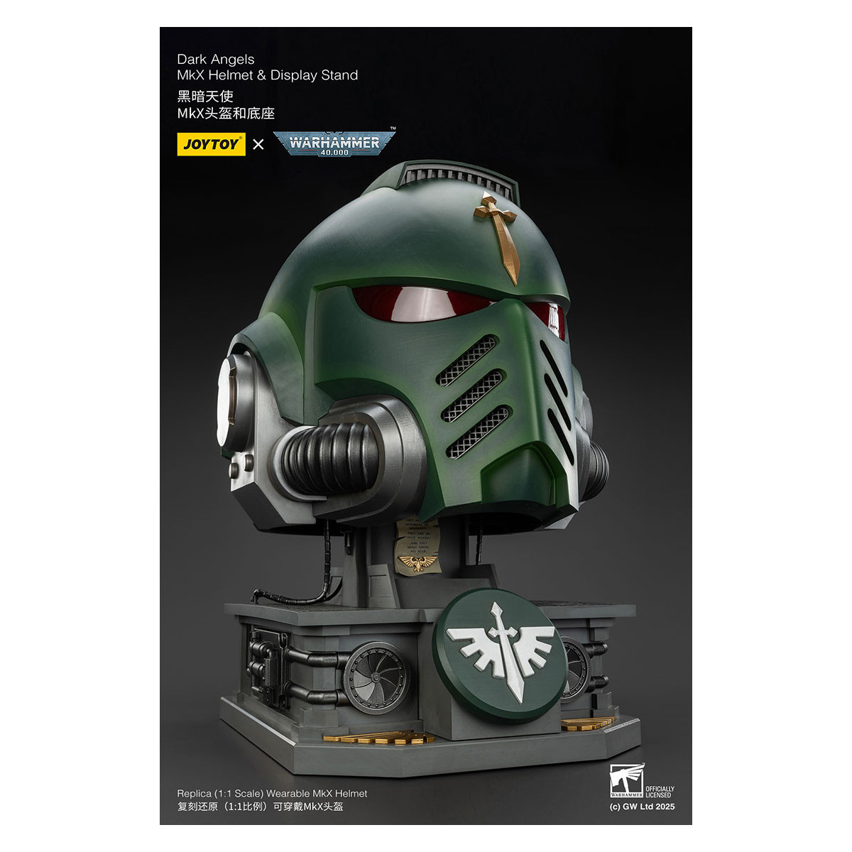JoyToy - Warhammer 40000 - Dark Angels MkX Helmet & Display Stand 1/1