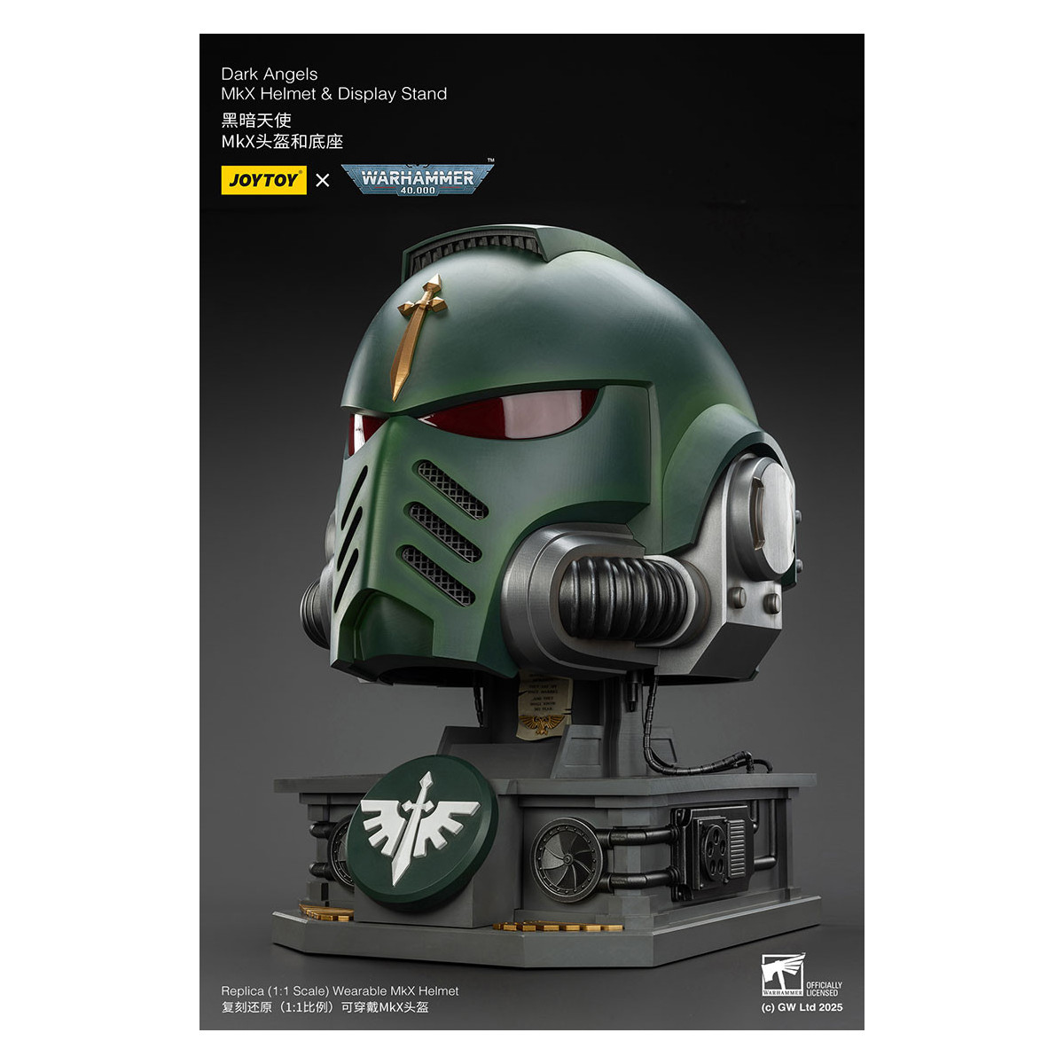 JoyToy - Warhammer 40000 - Dark Angels MkX Helmet & Display Stand 1/1