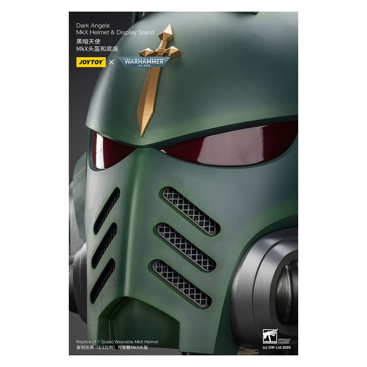 JoyToy - Warhammer 40000 - Dark Angels MkX Helmet & Display Stand 1/1