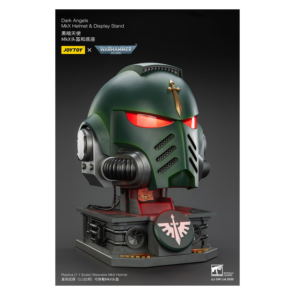 JoyToy - Warhammer 40000 - Dark Angels MkX Helmet & Display Stand 1/1