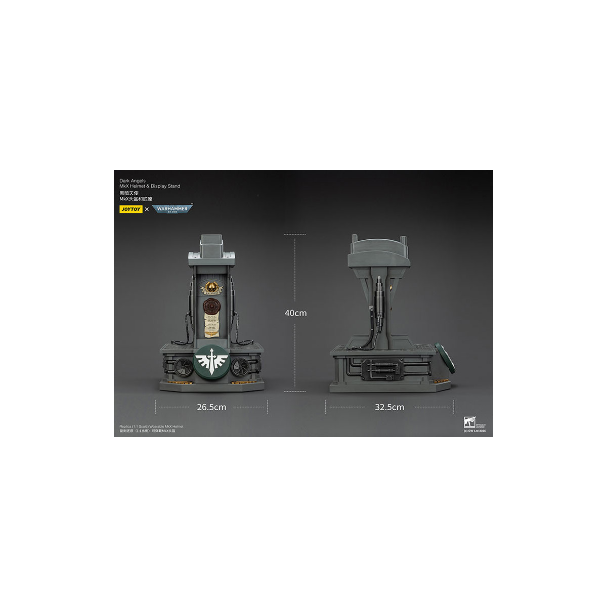 JoyToy - Warhammer 40000 - Dark Angels MkX Helmet & Display Stand 1/1