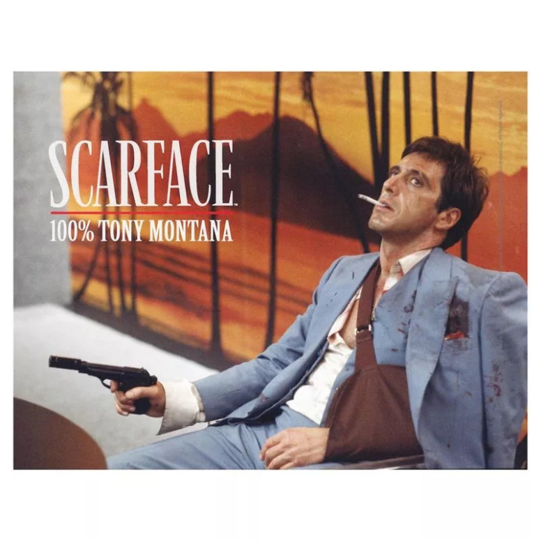 SD Toys - Scarface 100% Tony Montana" glass poster