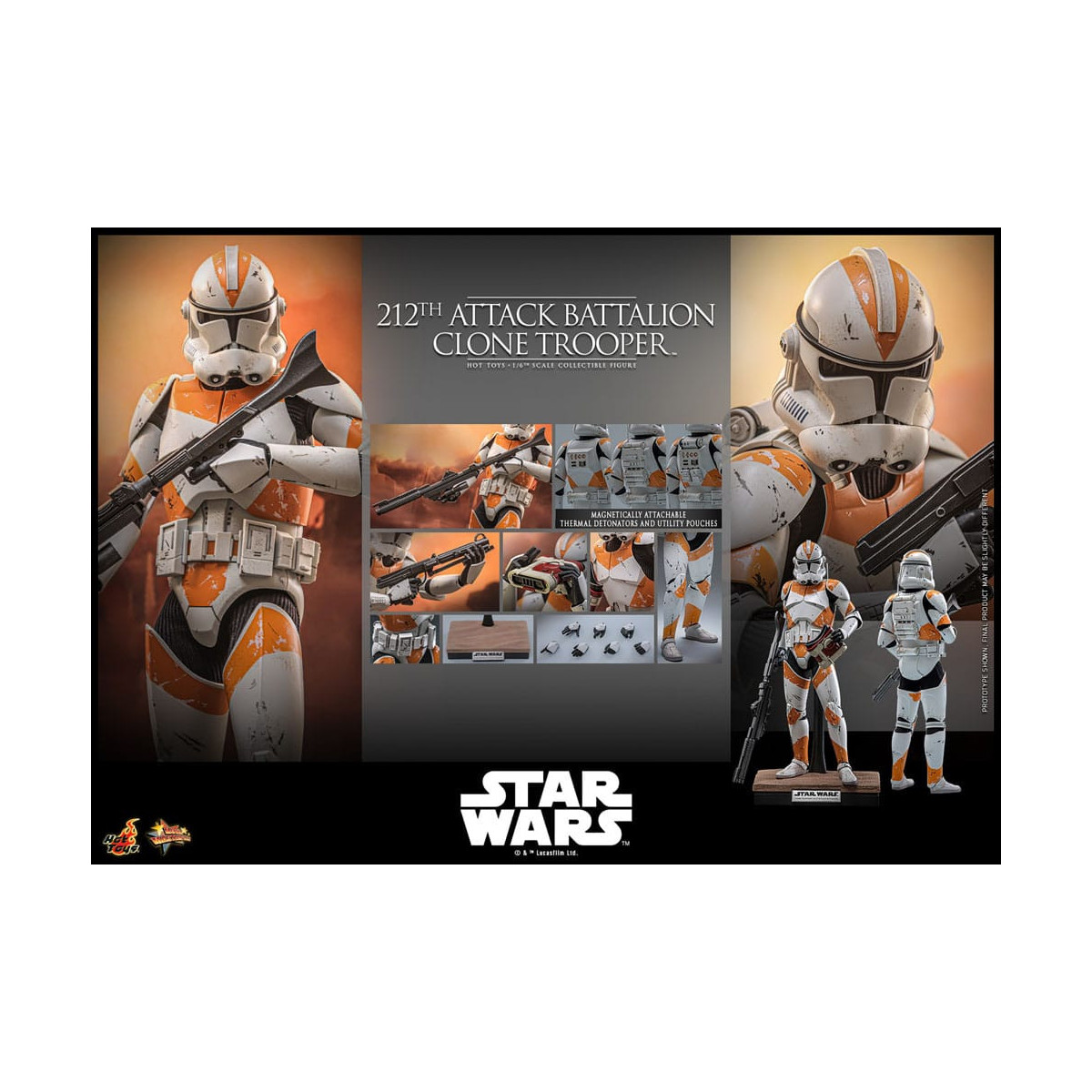 Hot Toys Star Wars - 104th Battalion Wolfpack Clone Trooper Deluxe Version - The Clone Wars 1/6 Figurine