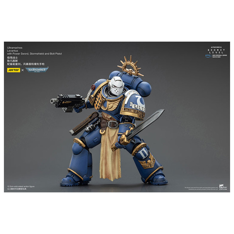 JoyToy - Secret Level - Ultramarines Levantus with Power Sword, Stormshield and Bolt Pistol 1/18 - Warhammer 40000