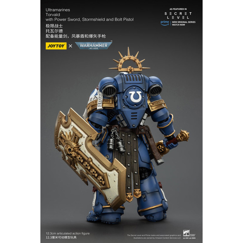 JoyToy - Secret Level - Ultramarines Torvald with Power Sword, Stormshield and Bolt Pistol 1/18 - Warhammer 40000