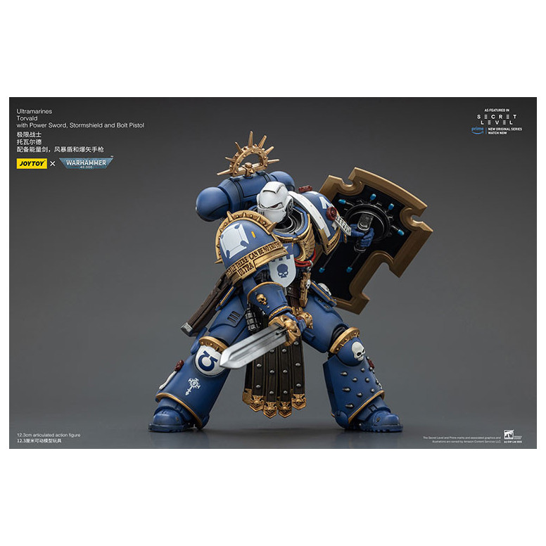 JoyToy - Secret Level - Ultramarines Torvald with Power Sword, Stormshield and Bolt Pistol 1/18 - Warhammer 40000