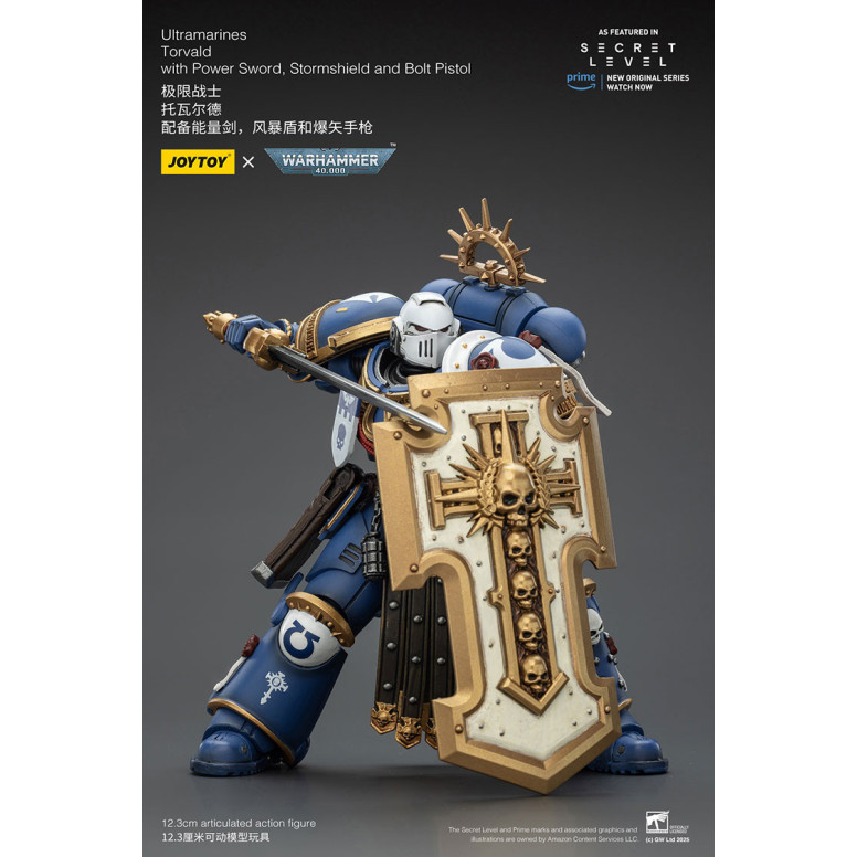JoyToy - Secret Level - Ultramarines Torvald with Power Sword, Stormshield and Bolt Pistol 1/18 - Warhammer 40000