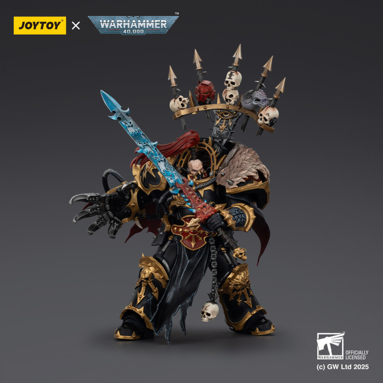 JoyToy Chaos Space Marines - Black Legion - Abaddon the Despoiler with Drach'nyen and the Talon of Horus - 1/18 - Warhammer 40K
