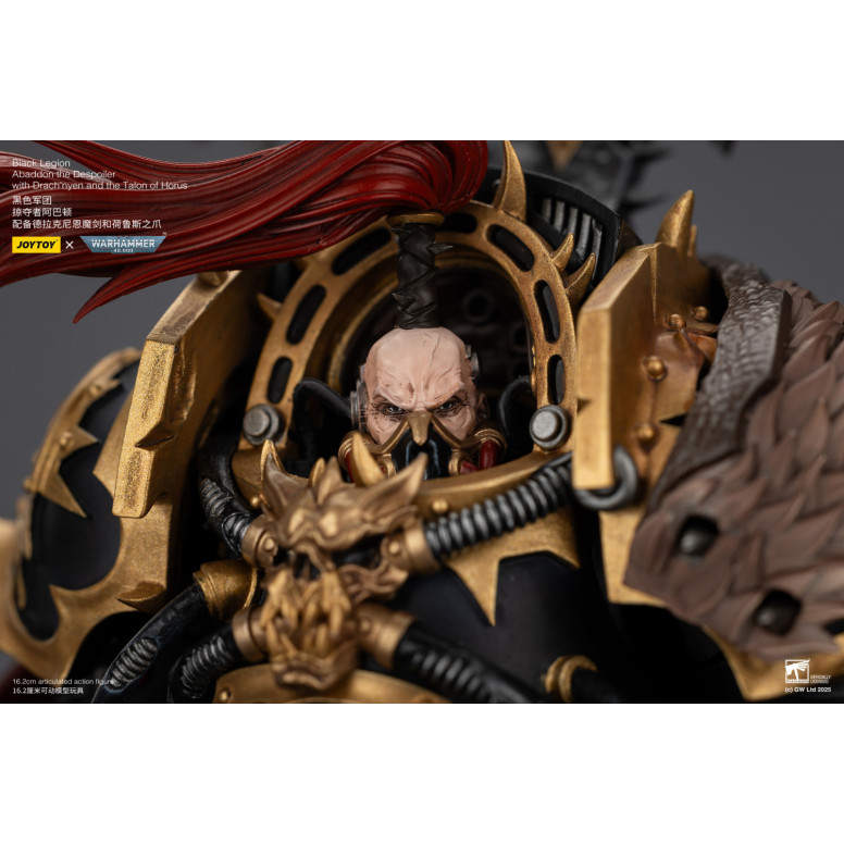 JoyToy Chaos Space Marines - Black Legion - Abaddon the Despoiler with Drach'nyen and the Talon of Horus - 1/18 - Warhammer 40K