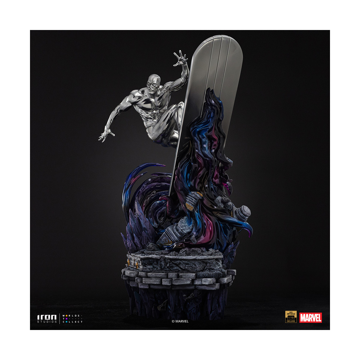 Iron Studios Marvel - Silver Surfer Deluxe Art Scale 1/10 - Infinity Gauntlet Diorama