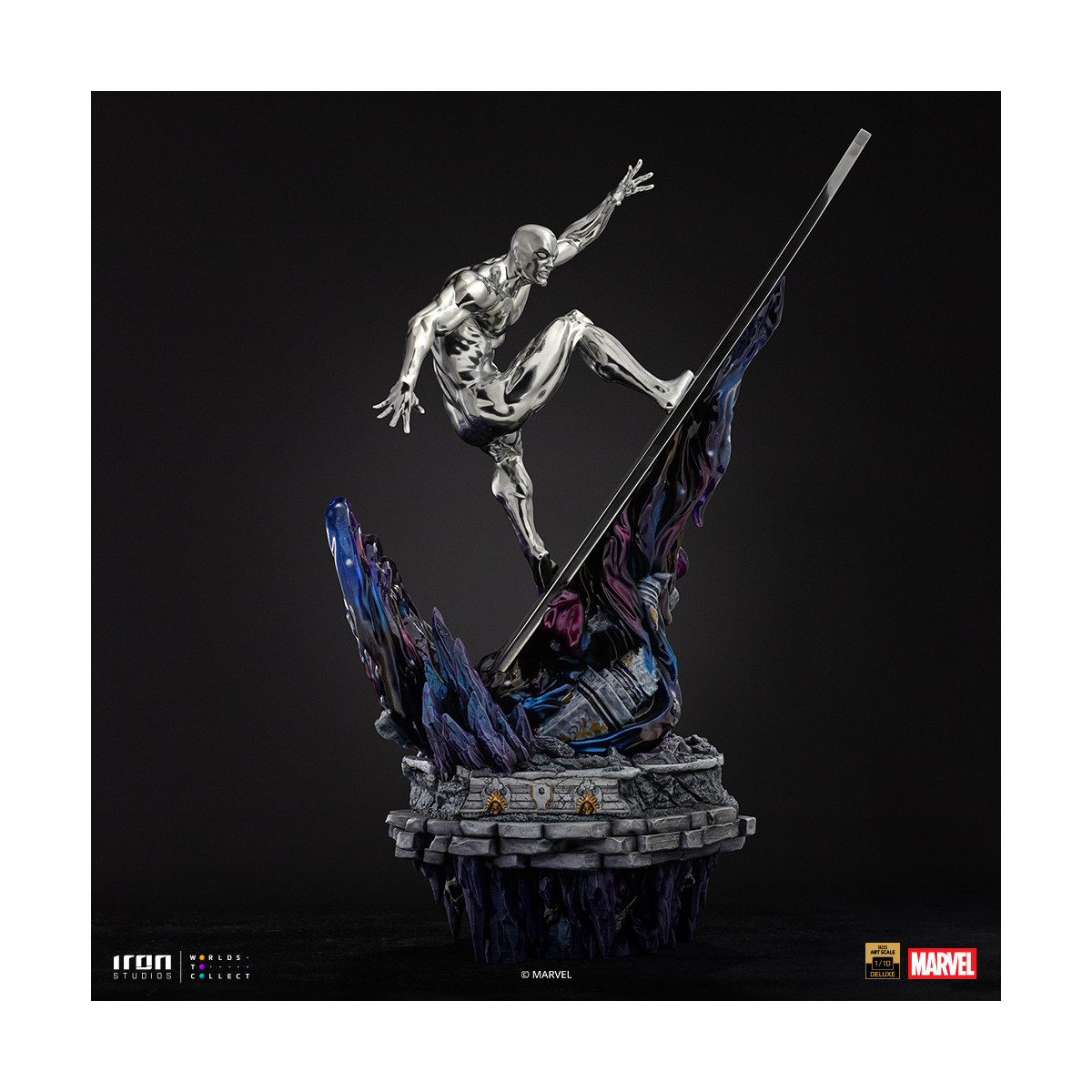 Iron Studios Marvel - Silver Surfer Deluxe Art Scale 1/10 - Infinity Gauntlet Diorama