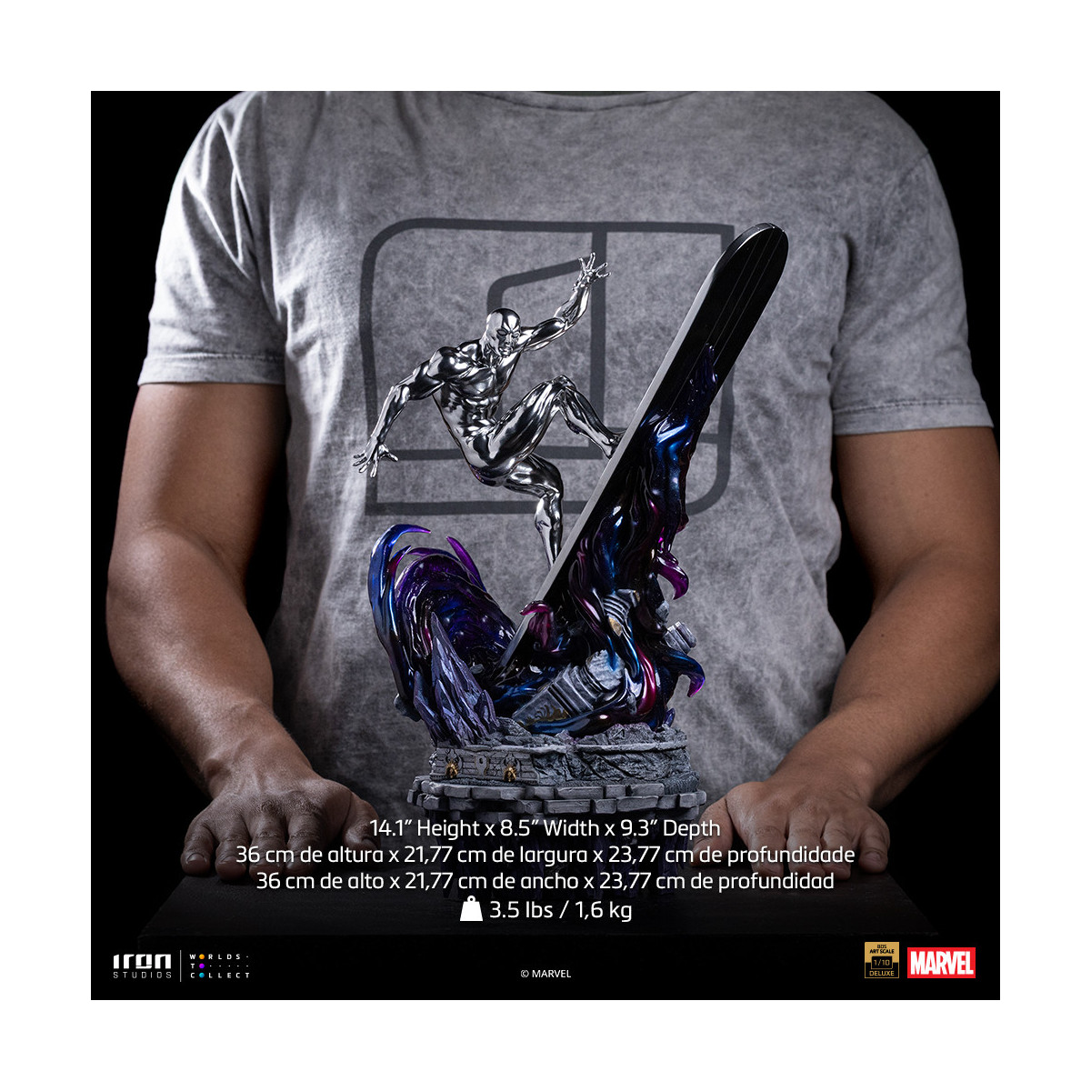 Iron Studios Marvel - Silver Surfer Deluxe Art Scale 1/10 - Infinity Gauntlet Diorama