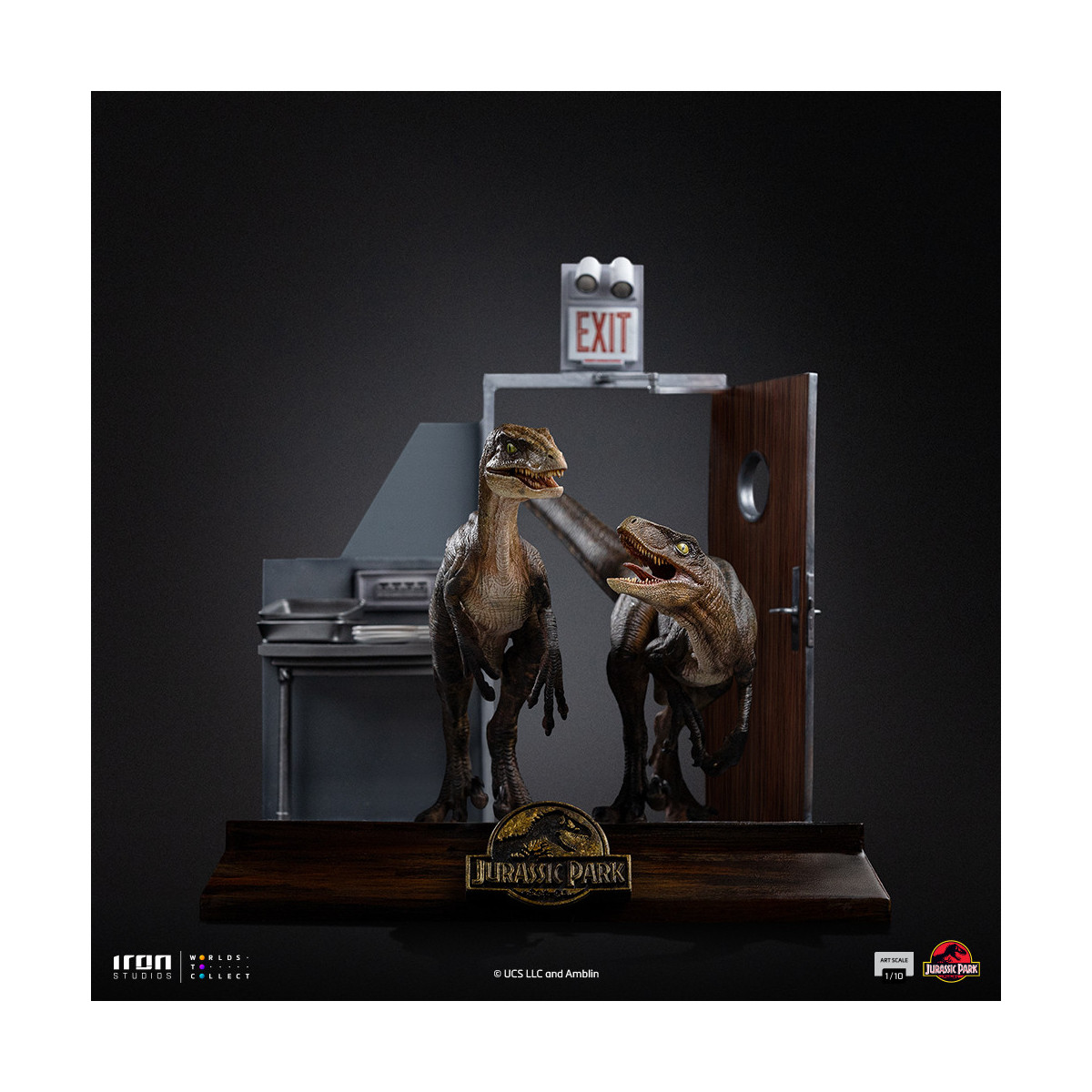 Iron Studios - Raptors at the kitchen's door - Jurassic Park 1/10 Bds Art Scale
