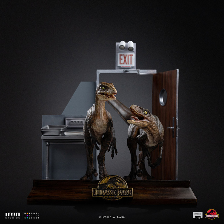 Iron Studios - Raptors at the kitchen's door - Jurassic Park 1/10 Bds Art Scale