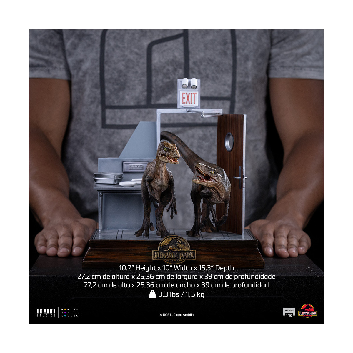 Iron Studios - Raptors at the kitchen's door - Jurassic Park 1/10 Bds Art Scale
