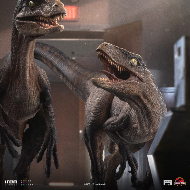 Iron Studios - Raptors at the kitchen's door - Jurassic Park 1/10 Bds Art Scale