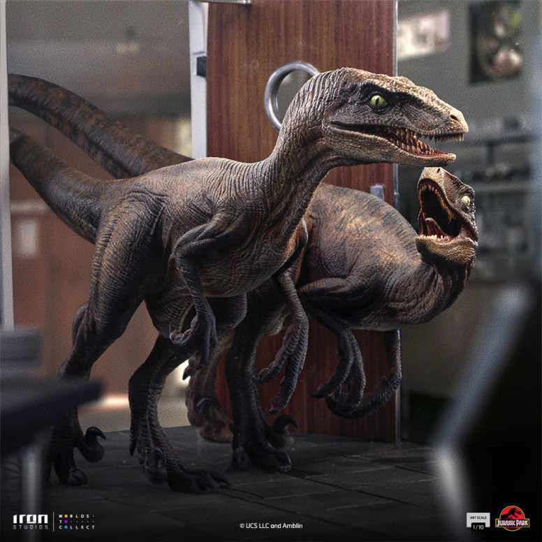 Iron Studios - Raptors at the kitchen's door - Jurassic Park 1/10 Bds Art Scale