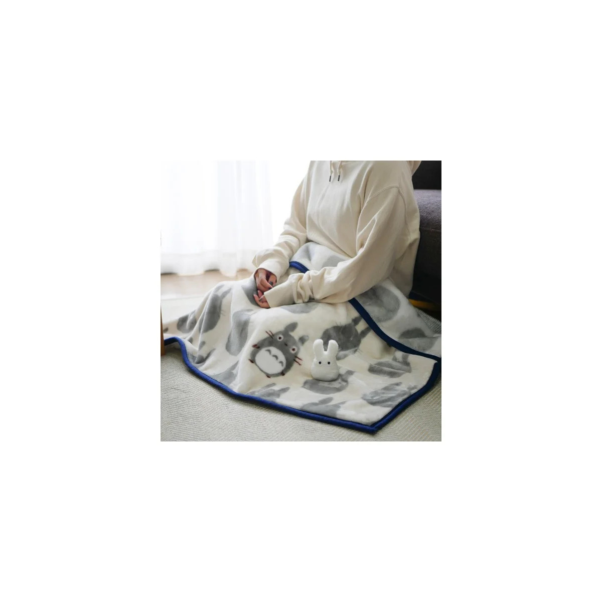Marushin - Plaid Silhouette Totoro Gris 70x100 cm - My Neighbor Totoro