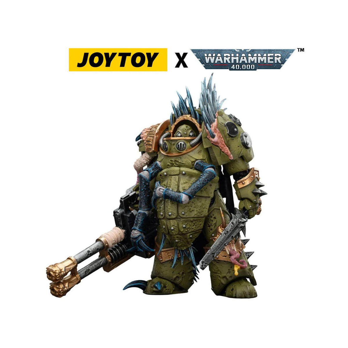 Joytoy - Death Guard - Blightlord The Terminator 1 with Reaper Autocannon and Bubotic Blades 1/18 - Warhammer 40k