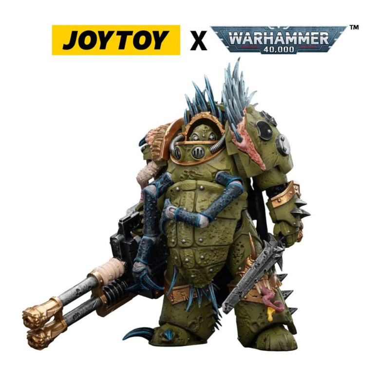 Joytoy - Death Guard - Blightlord The Terminator 1 with Reaper Autocannon and Bubotic Blades 1/18 - Warhammer 40k