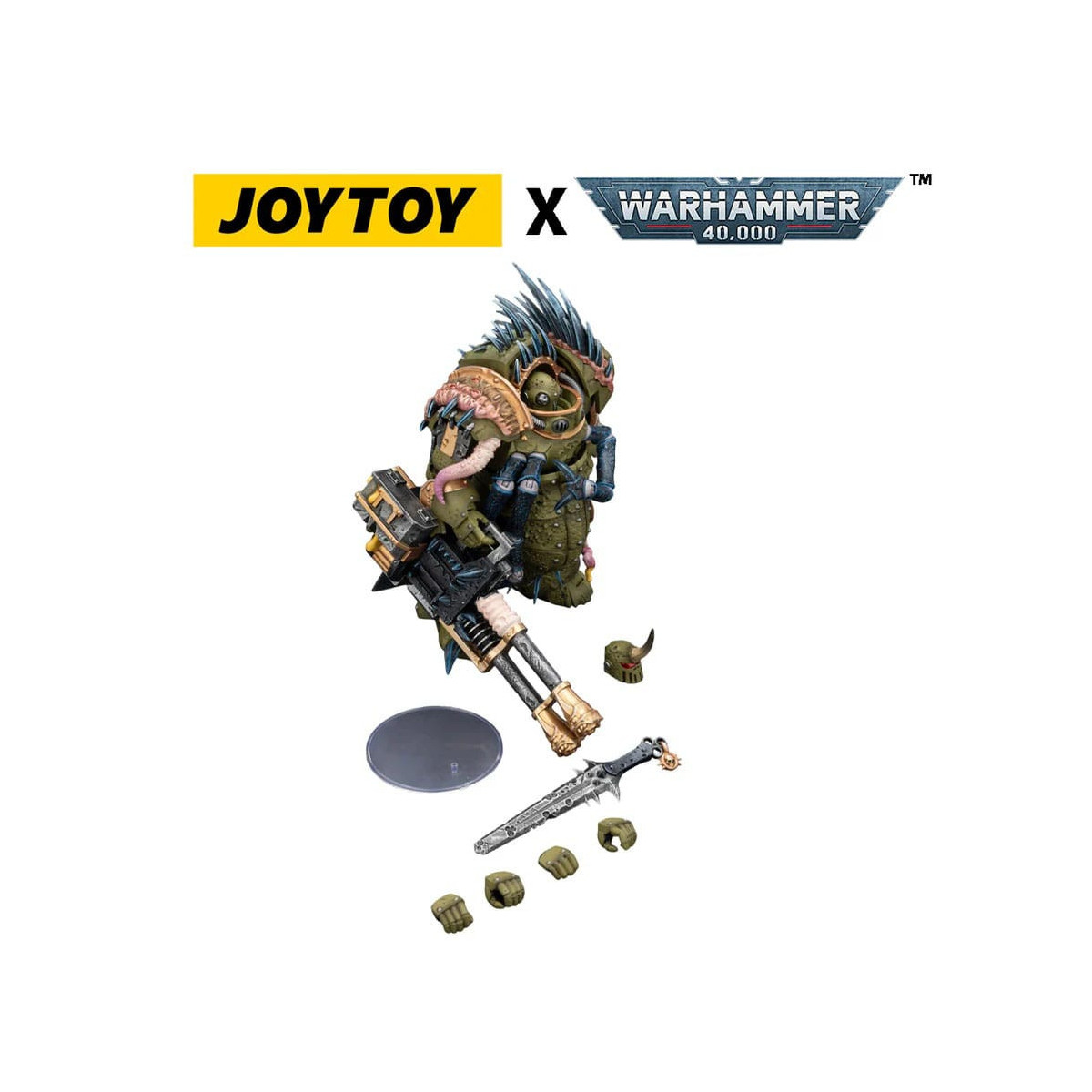 Joytoy - Death Guard - Blightlord The Terminator 1 with Reaper Autocannon and Bubotic Blades 1/18 - Warhammer 40k