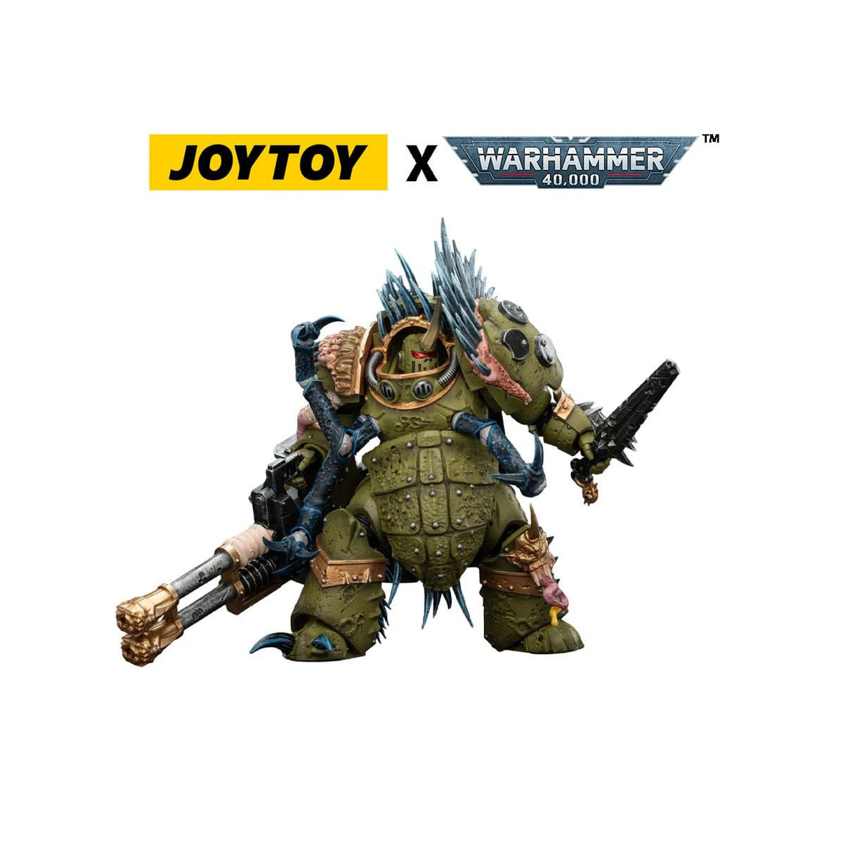 Joytoy - Death Guard - Blightlord The Terminator 1 with Reaper Autocannon and Bubotic Blades 1/18 - Warhammer 40k