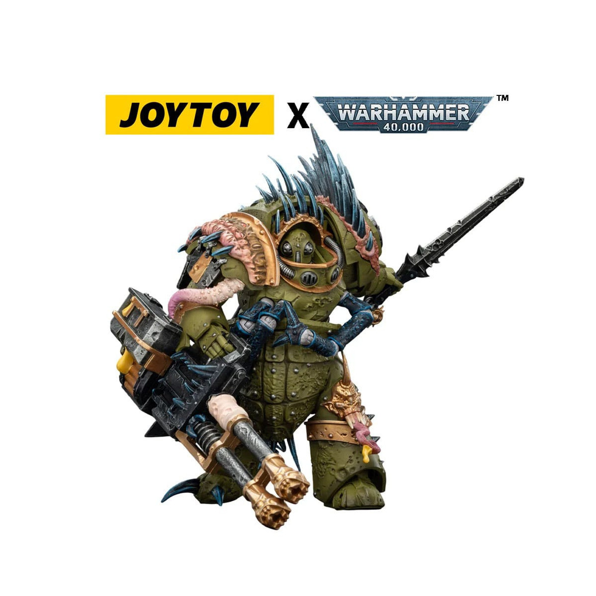 Joytoy - Death Guard - Blightlord The Terminator 1 with Reaper Autocannon and Bubotic Blades 1/18 - Warhammer 40k