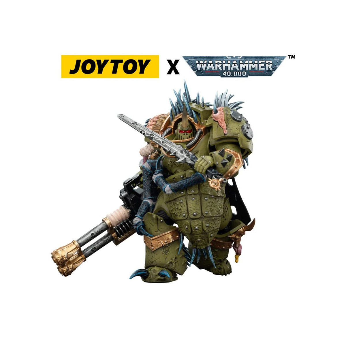 Joytoy - Death Guard - Blightlord The Terminator 1 with Reaper Autocannon and Bubotic Blades 1/18 - Warhammer 40k