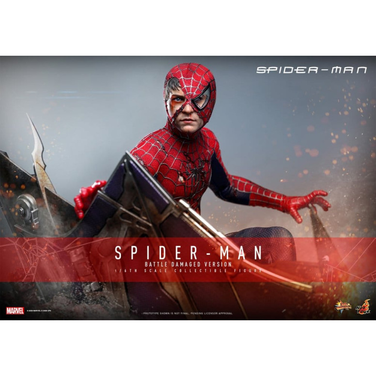 Hot Toys Marvel - Spider-Man (Battle Damaged Version) - Spider-Man (2002) Movie Masterpiece 1/6