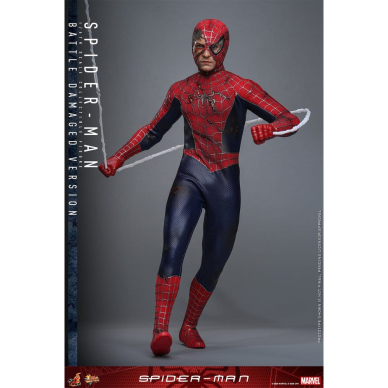 Hot Toys Marvel - Spider-Man (Battle Damaged Version) - Spider-Man (2002) Movie Masterpiece 1/6