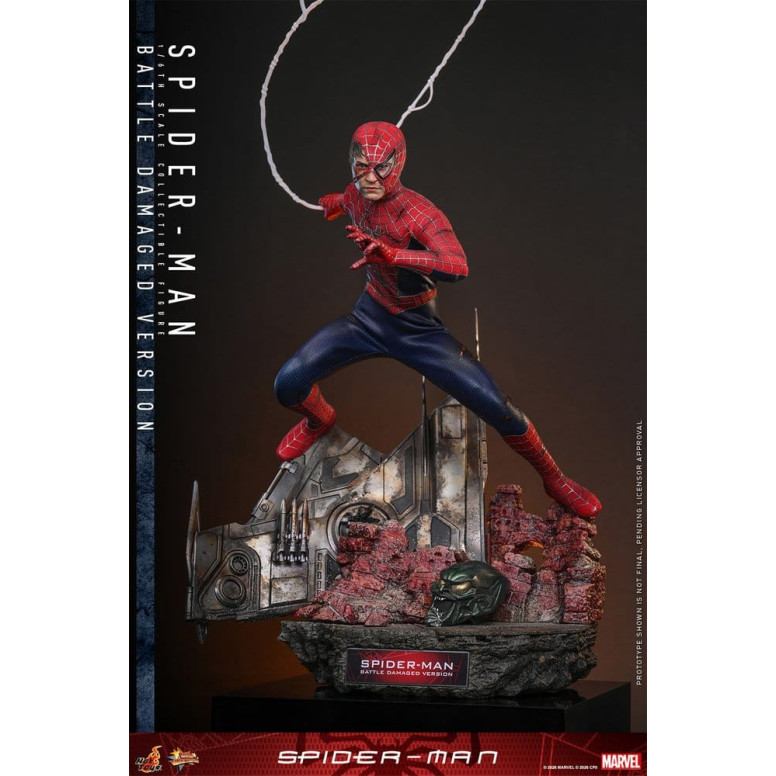 Hot Toys Marvel - Spider-Man (Battle Damaged Version) - Spider-Man (2002) Movie Masterpiece 1/6