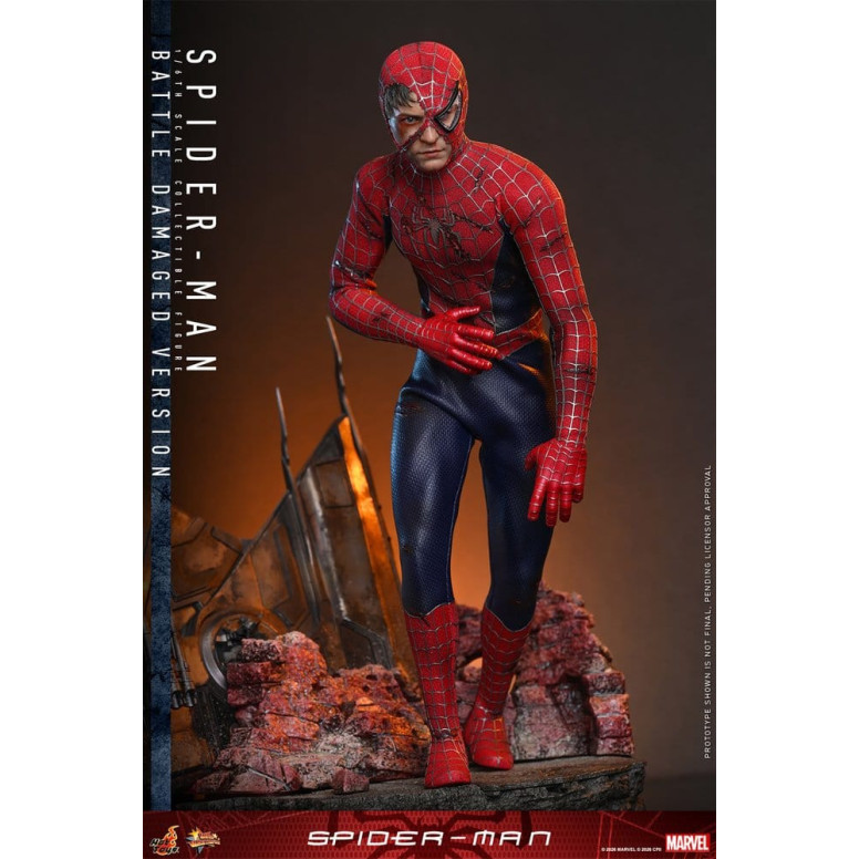 Hot Toys Marvel - Spider-Man (Battle Damaged Version) - Spider-Man (2002) Movie Masterpiece 1/6