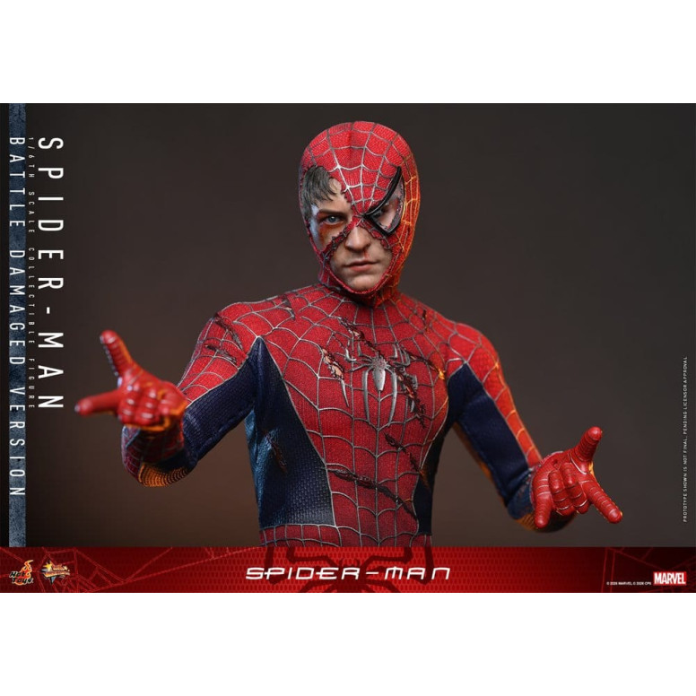 Hot Toys Marvel - Spider-Man (Battle Damaged Version) - Spider-Man (2002) Movie Masterpiece 1/6