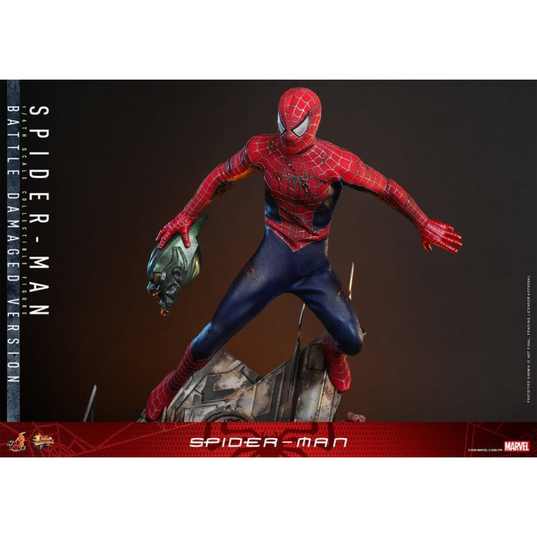 Hot Toys Marvel - Spider-Man (Battle Damaged Version) - Spider-Man (2002) Movie Masterpiece 1/6