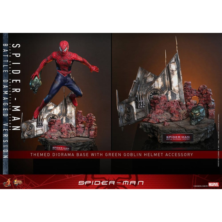 Hot Toys Marvel - Spider-Man (Battle Damaged Version) - Spider-Man (2002) Movie Masterpiece 1/6
