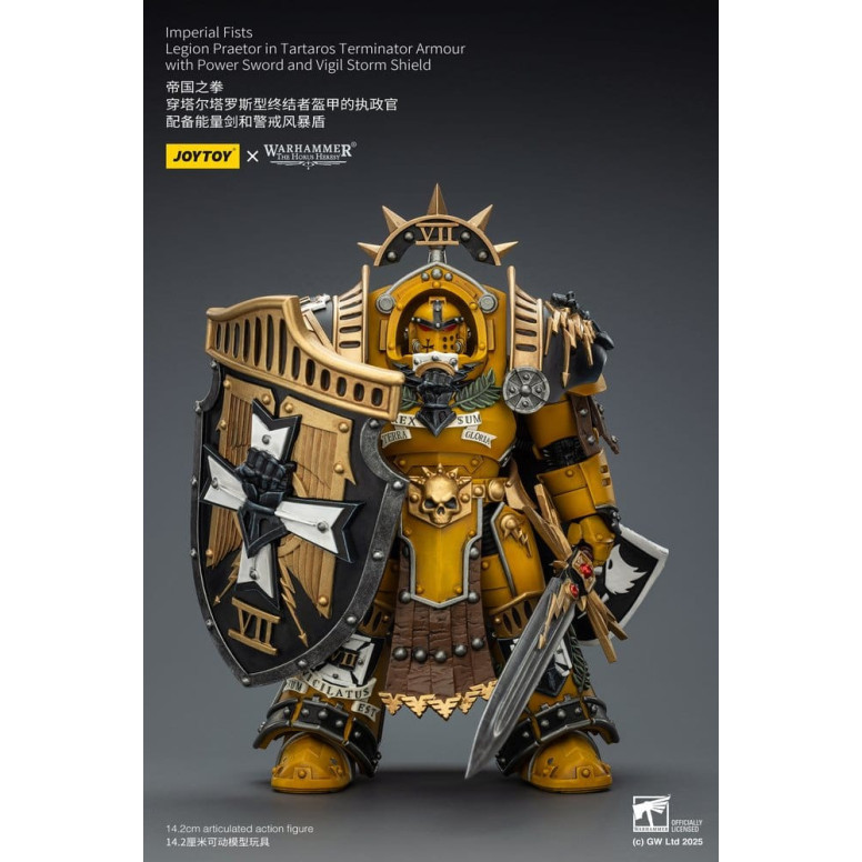 Joytoy - Warhammer - Imperial Fists - Legion Praetor in Tartaros The Terminator Armour with Power Sword and Vigil Storm Shield 1