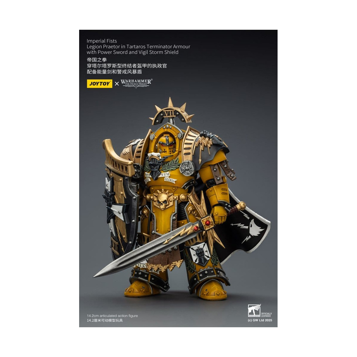 Joytoy - Warhammer - Imperial Fists - Legion Praetor in Tartaros The Terminator Armour with Power Sword and Vigil Storm Shield 1