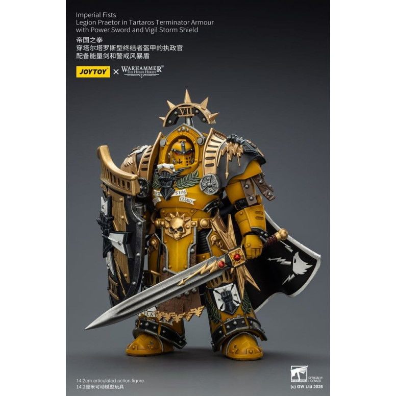 Joytoy - Warhammer - Imperial Fists - Legion Praetor in Tartaros The Terminator Armour with Power Sword and Vigil Storm Shield 1