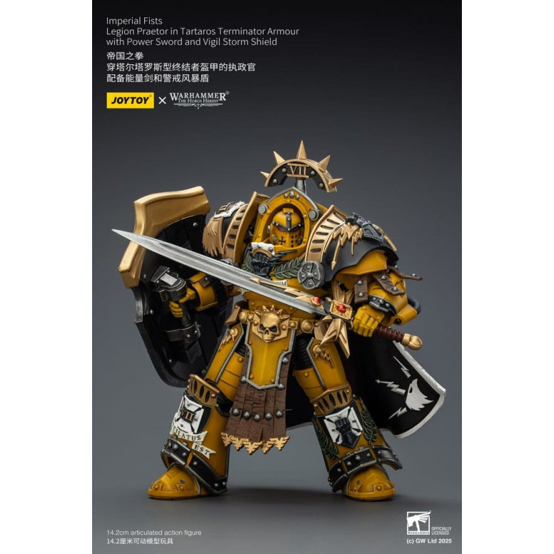 Joytoy - Warhammer - Imperial Fists - Legion Praetor in Tartaros The Terminator Armour with Power Sword and Vigil Storm Shield 1