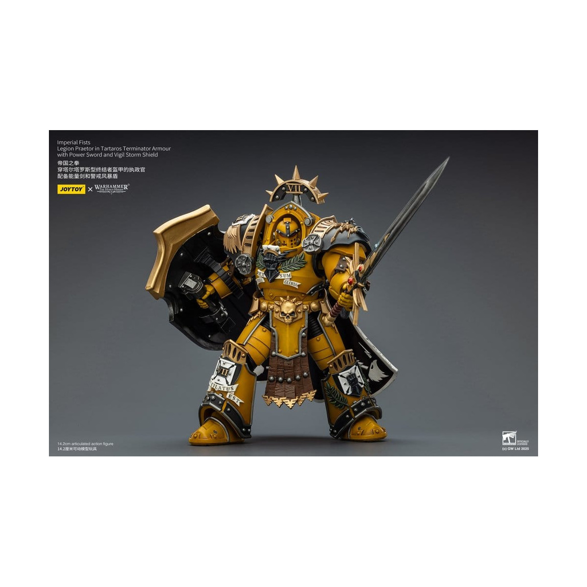 Joytoy - Warhammer - Imperial Fists - Legion Praetor in Tartaros The Terminator Armour with Power Sword and Vigil Storm Shield 1