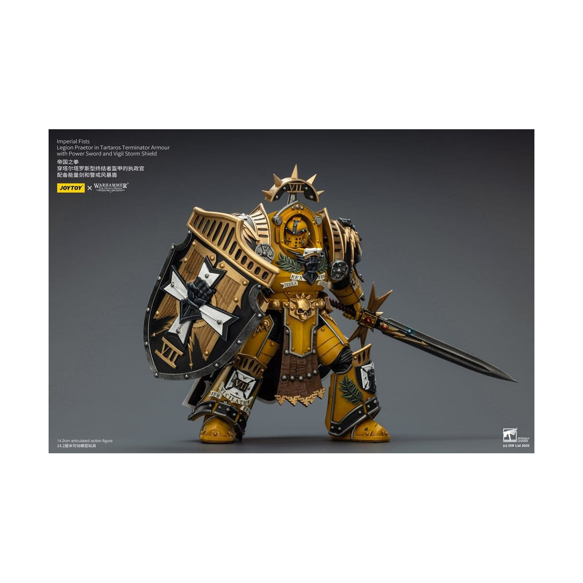 Joytoy - Warhammer - Imperial Fists - Legion Praetor in Tartaros The Terminator Armour with Power Sword and Vigil Storm Shield 1
