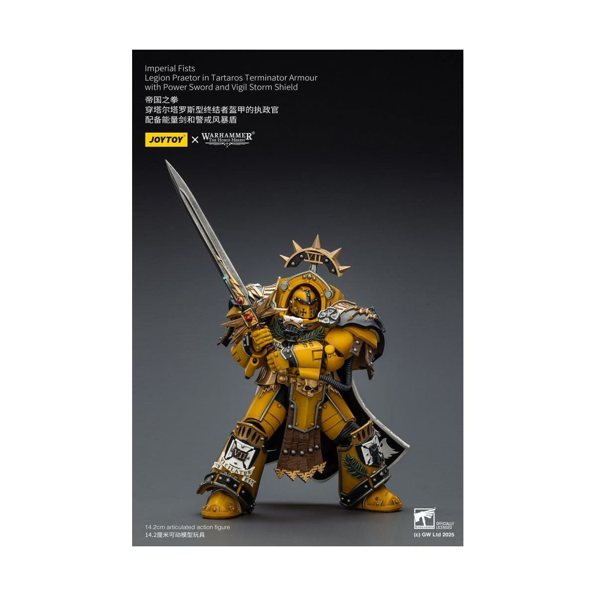 Joytoy - Warhammer - Imperial Fists - Legion Praetor in Tartaros The Terminator Armour with Power Sword and Vigil Storm Shield 1