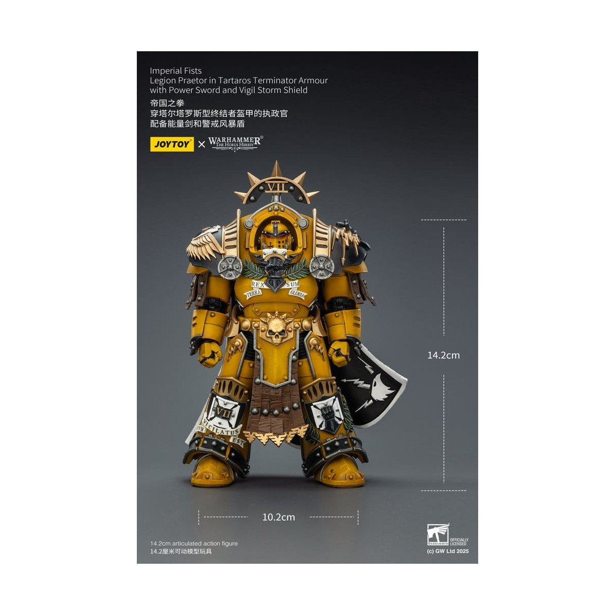 Joytoy - Warhammer - Imperial Fists - Legion Praetor in Tartaros The Terminator Armour with Power Sword and Vigil Storm Shield 1