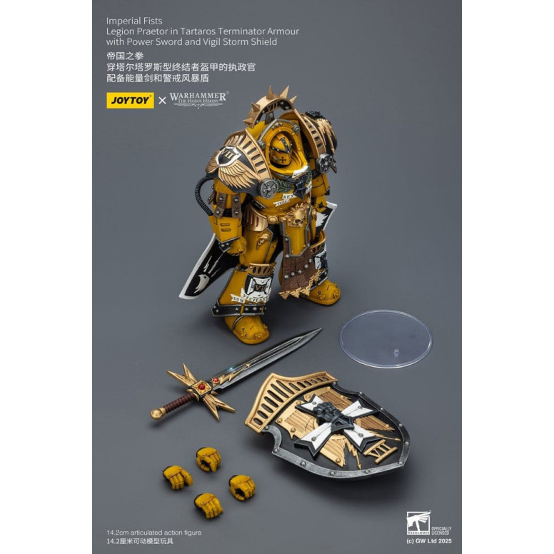 Joytoy - Warhammer - Imperial Fists - Legion Praetor in Tartaros The Terminator Armour with Power Sword and Vigil Storm Shield 1