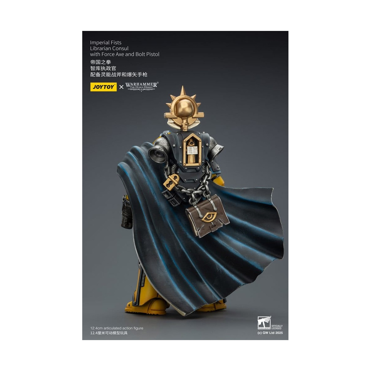 Joytoy - Warhammer - Imperial Fists - Librarian Consul with Force Axe and Bolt Pistol 1/18