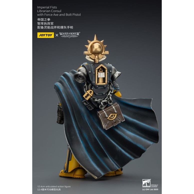 Joytoy - Warhammer - Imperial Fists - Librarian Consul with Force Axe and Bolt Pistol 1/18