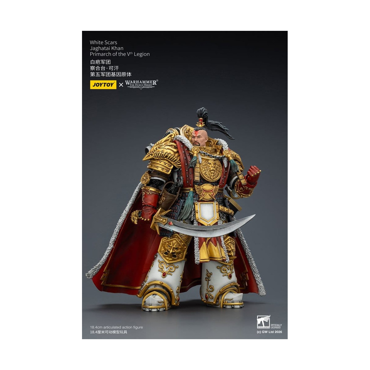JoyToy Space Marines - White Scars - Jaghatai Khan Primarch of the Vth Legion 1/18 - The Horus Heresy