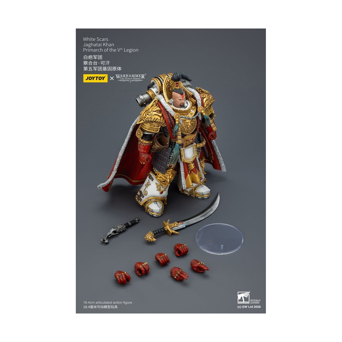 JoyToy Space Marines - White Scars - Jaghatai Khan Primarch of the Vth Legion 1/18 - The Horus Heresy